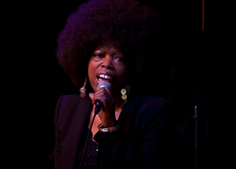 Legendary Disco/R&B singer Joyce Sims on stage last night in London at the Jazz Café